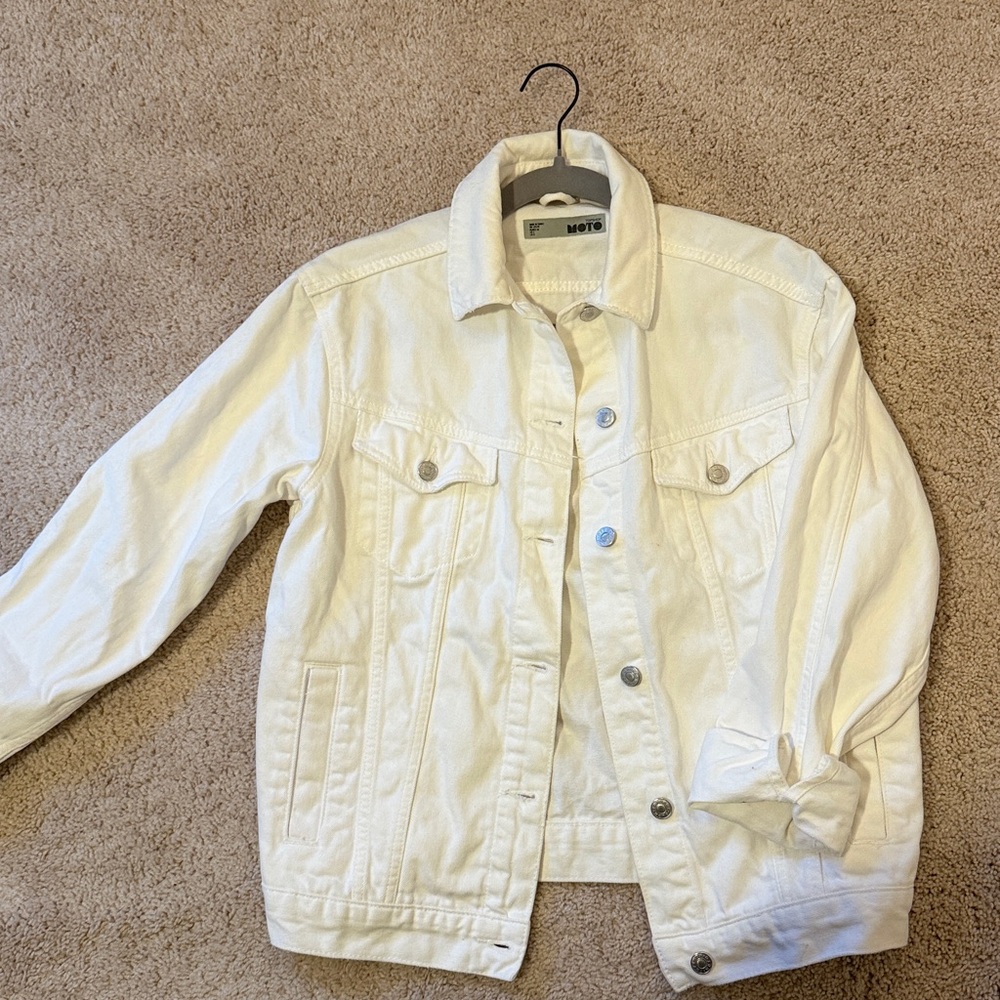 Topshop Moto White Jean Jacket